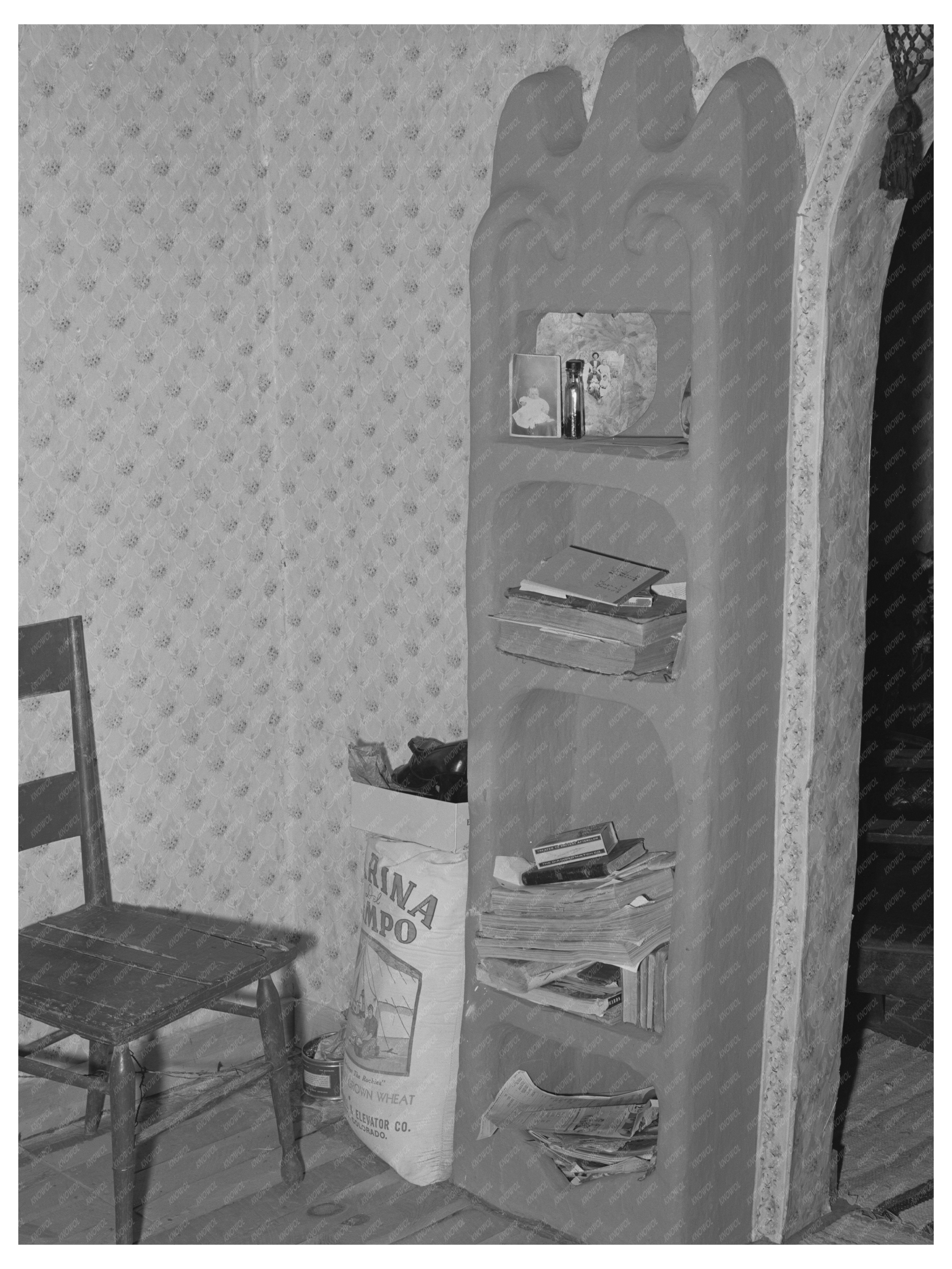 Spanish-American Farm Cupboard Chamisal New Mexico 1940