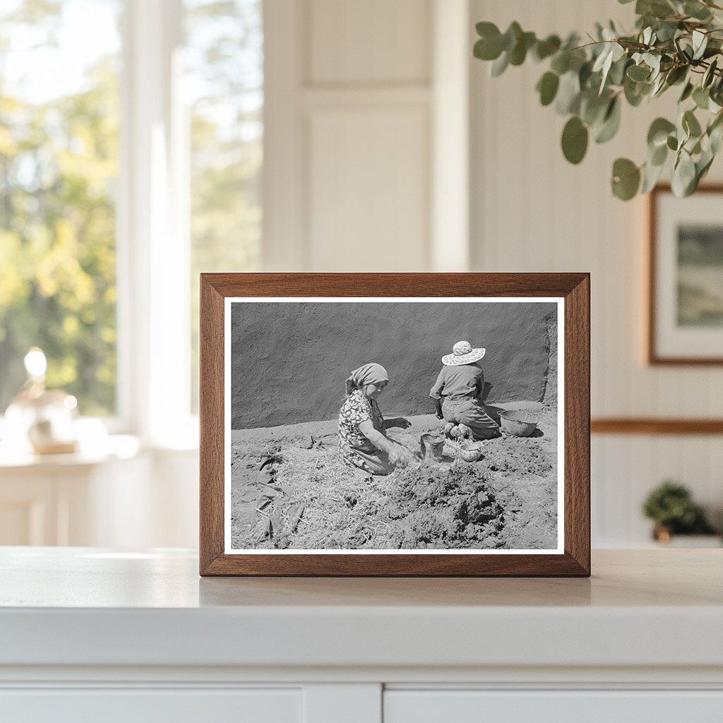 Spanish-American Women Making Plaster in Chamisal 1940