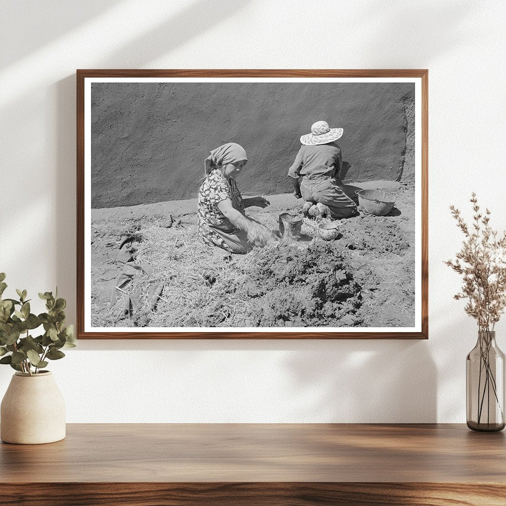 Spanish-American Women Making Plaster in Chamisal 1940
