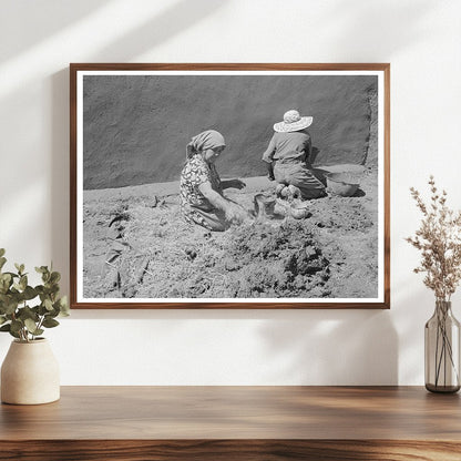 Spanish-American Women Making Plaster in Chamisal 1940