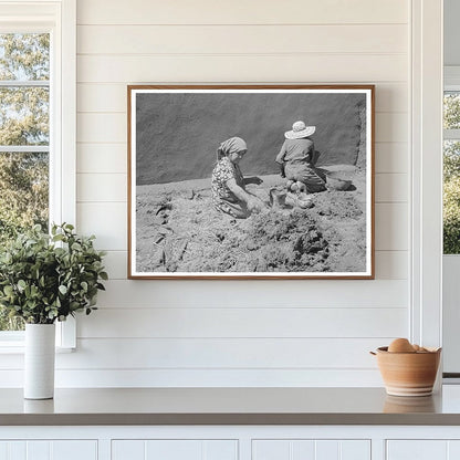 Spanish-American Women Making Plaster in Chamisal 1940