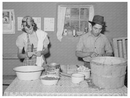 Spanish-American Couple Canning Fruit Chamisal 1940