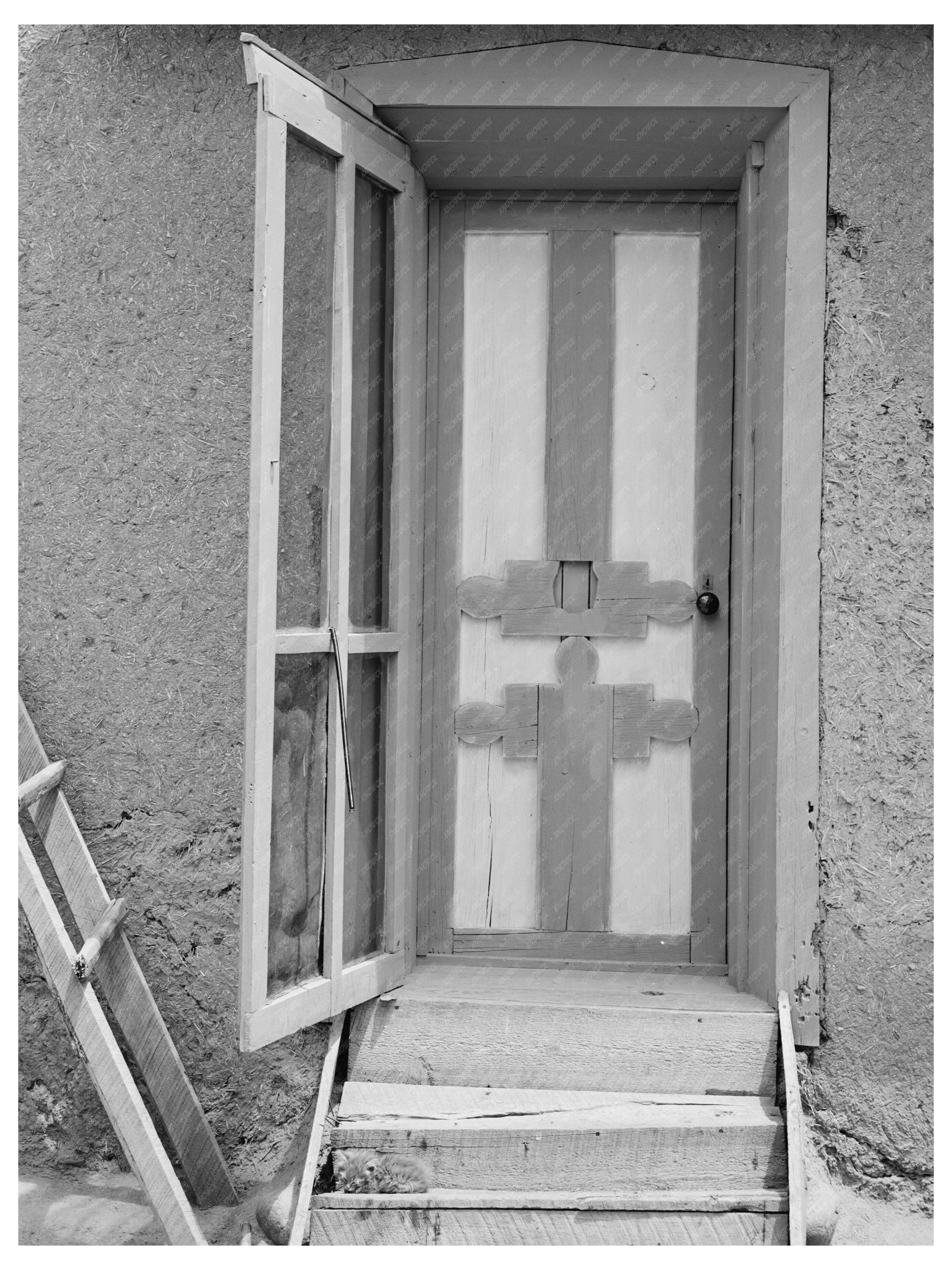 Spanish-American House Entrance Chamisal New Mexico 1940