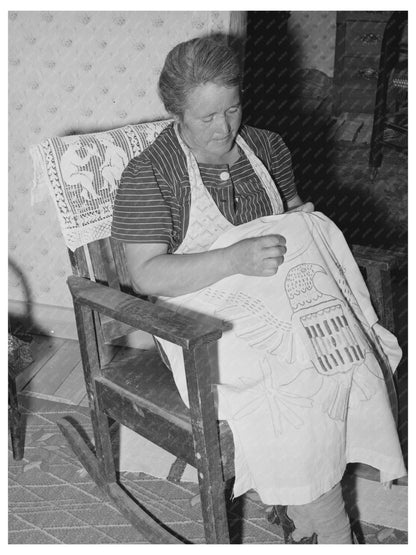 Spanish-American Woman Needlework Taos County July 1940