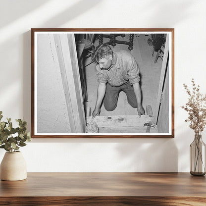 Spanish-American Farmer Fitting Step Amalia New Mexico 1940