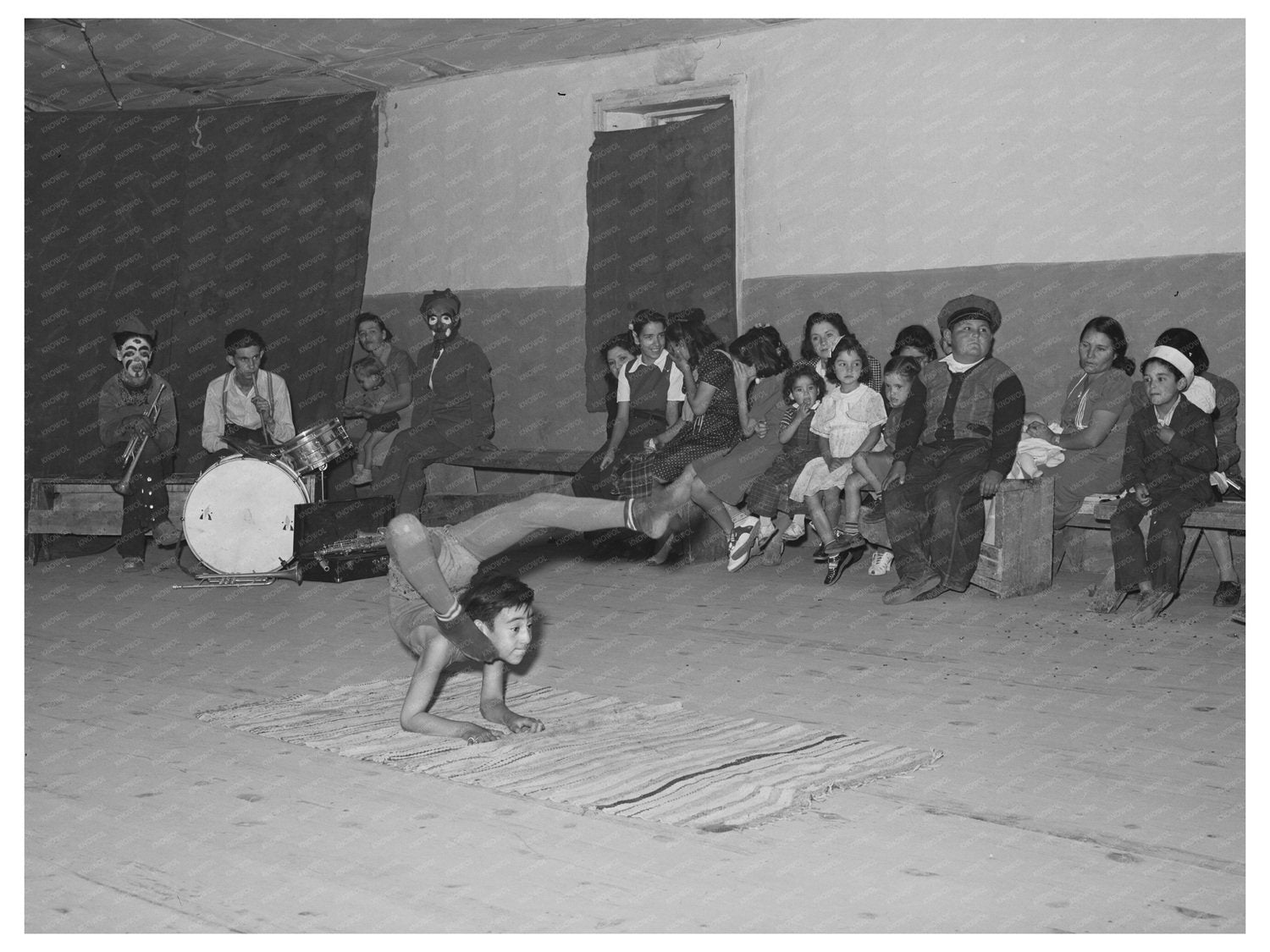 Acrobat Performance at Traveling Show Penasco 1940