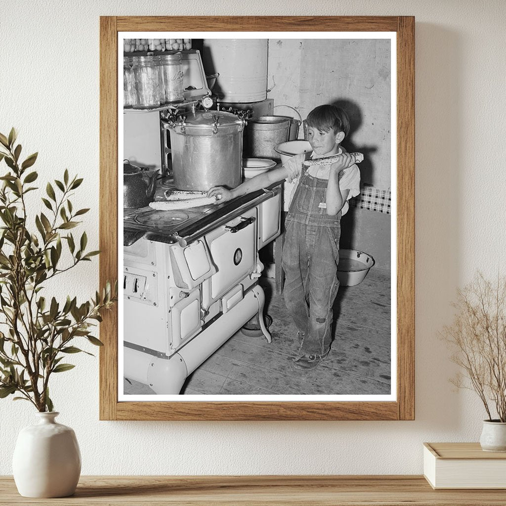 Spanish-American Boy Eating Roasted Corn Chamisal 1940