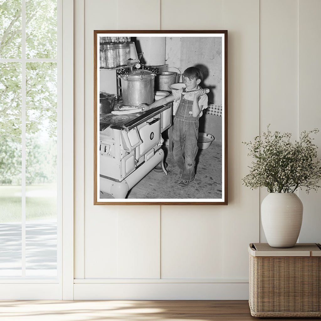 Spanish-American Boy Eating Roasted Corn Chamisal 1940