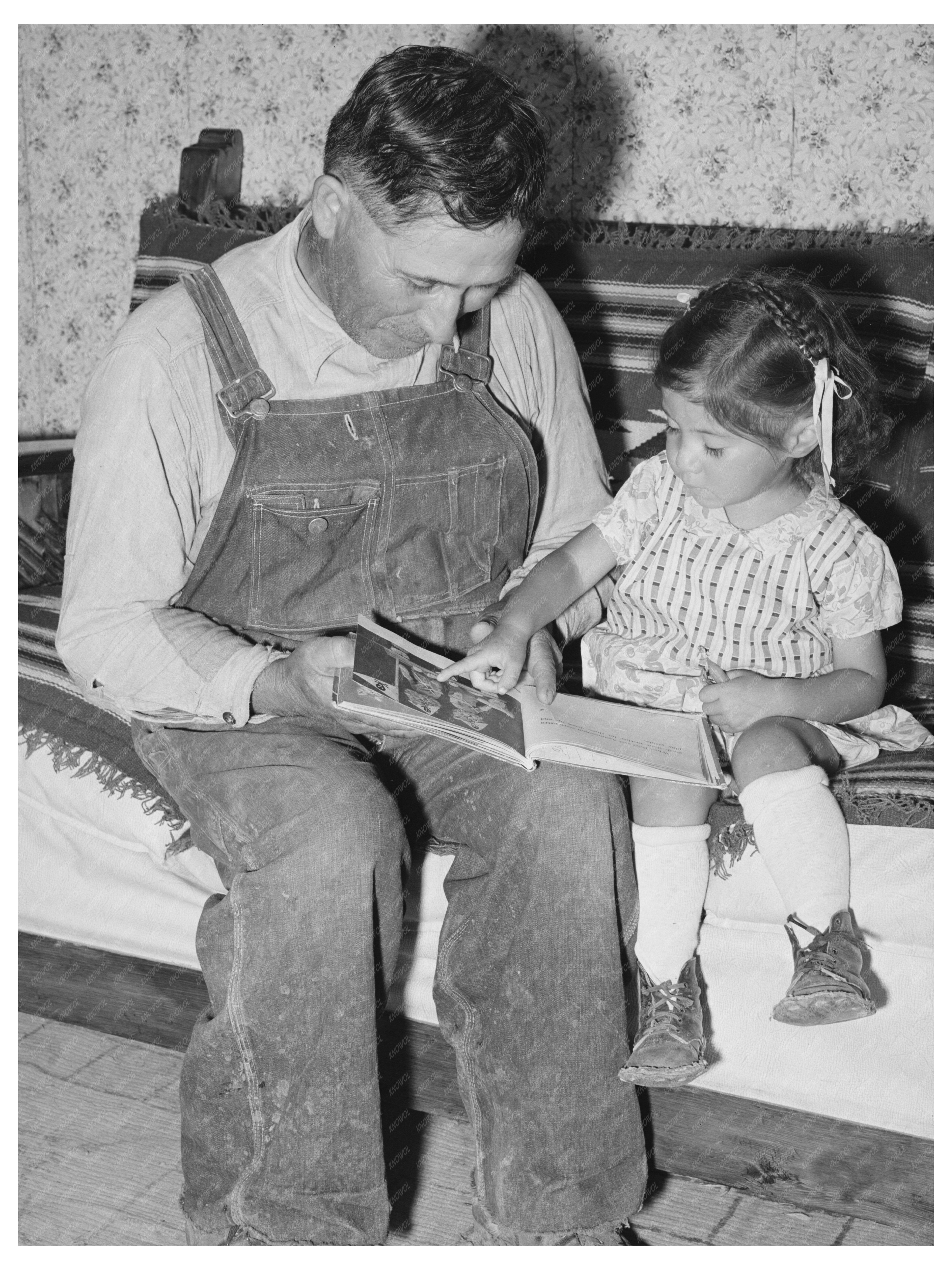 Spanish-American Farmer and Daughter in 1940 New Mexico