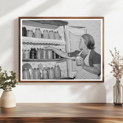 Spanish-American Farmers Wife with Canned Goods 1940