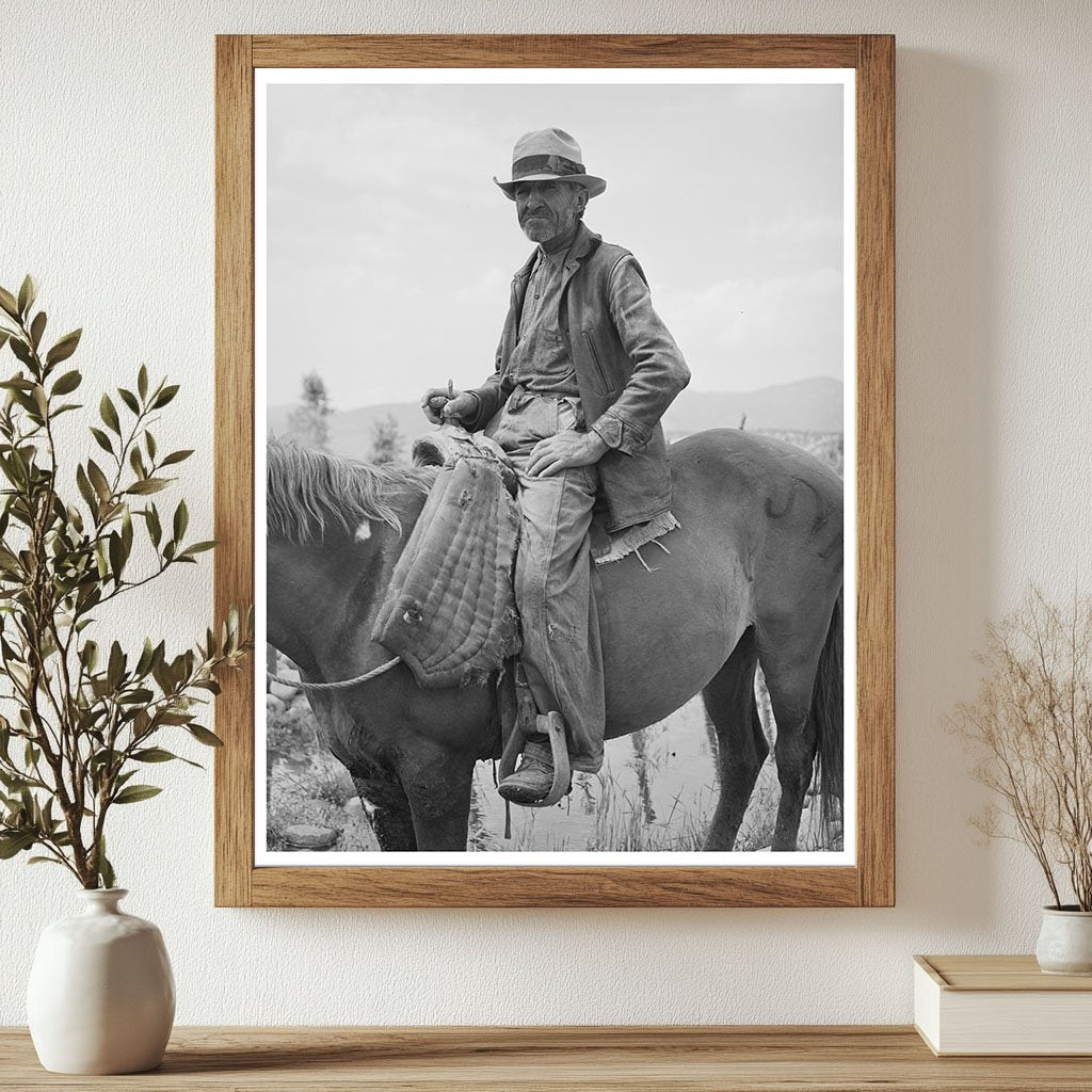 Spanish-American Farmer on Horseback Rodarte New Mexico 1940