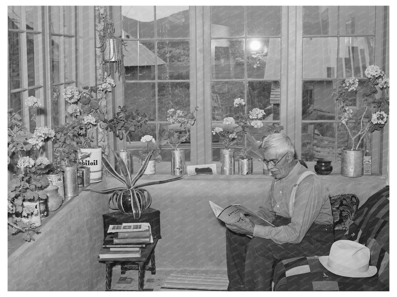 Vintage Spanish-American Man on Porch Chamisal NM 1940