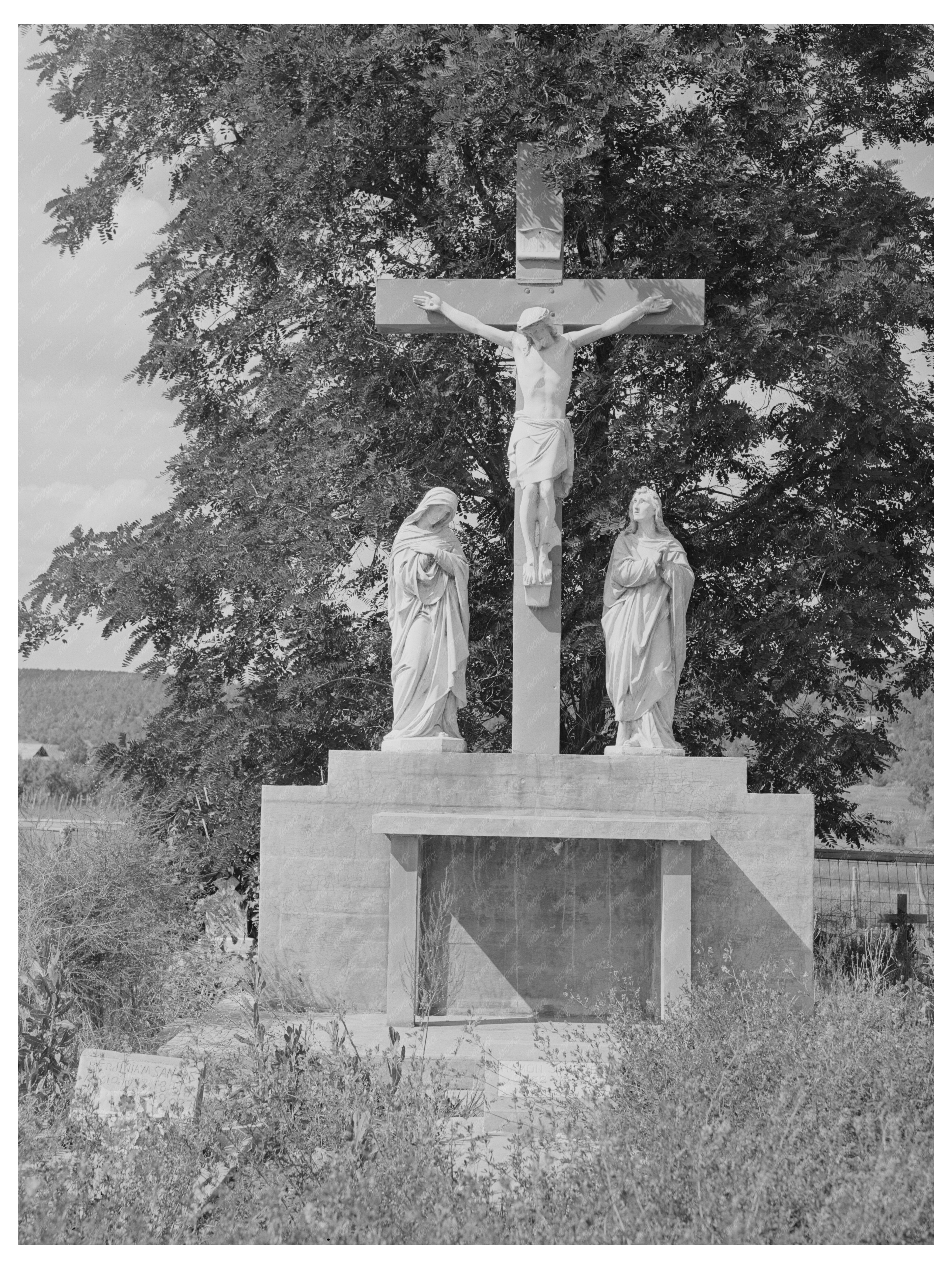 Penasco New Mexico Catholic Cemetery Monument July 1940