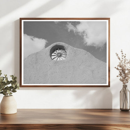 Vintage Wagon Wheel in Adobe House Penasco New Mexico 1940