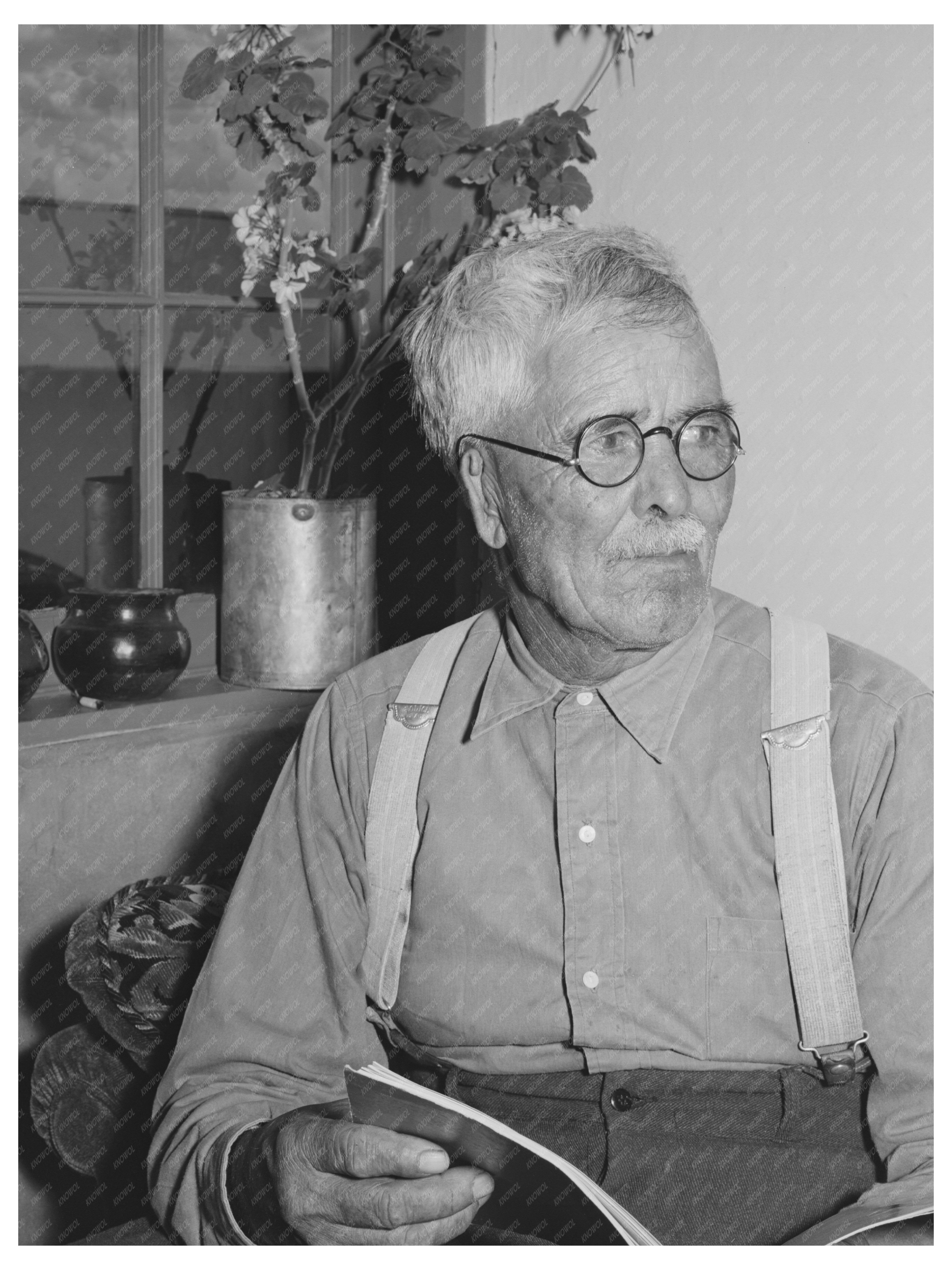 Elderly Spanish-American Man in Chamisal New Mexico 1940