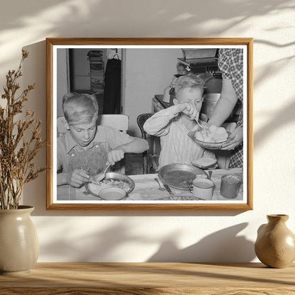 Mormon Farmers Children at Dinner Table Utah 1940