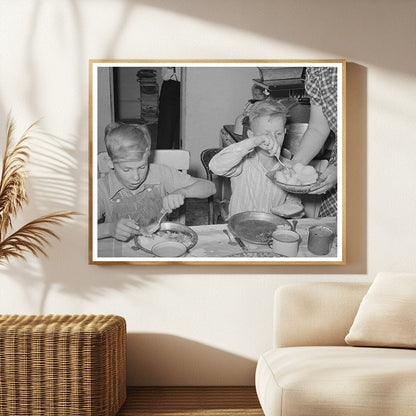 Mormon Farmers Children at Dinner Table Utah 1940