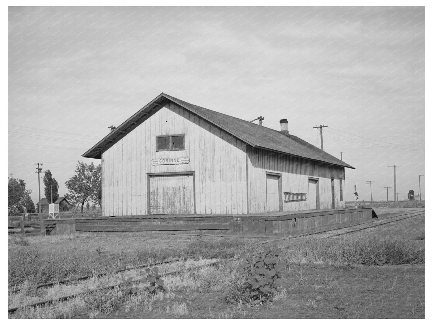 Corinne Utah Railroad Station August 1940 Vintage Photo