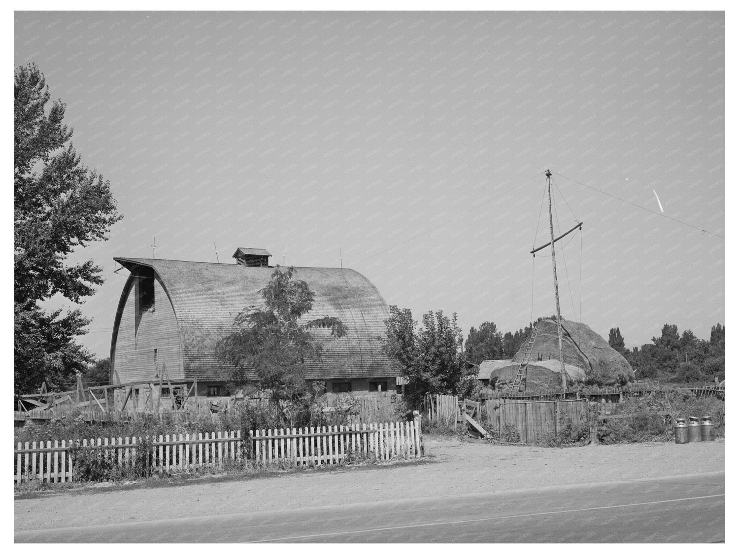 Mormon Farm Barn and Haystack Logan Utah 1940