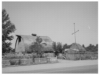 Mormon Farm Barn and Haystack Logan Utah 1940