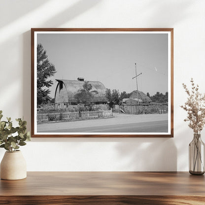 Mormon Farm Barn and Haystack Logan Utah 1940