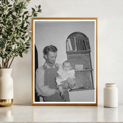 Mormon Farmer and Baby in Utah Home August 1940