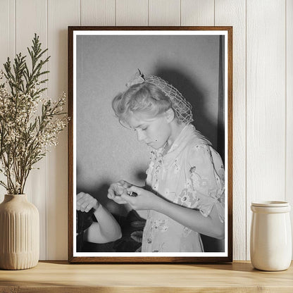 Mormon Girl Threading Needle Snowville Utah 1940