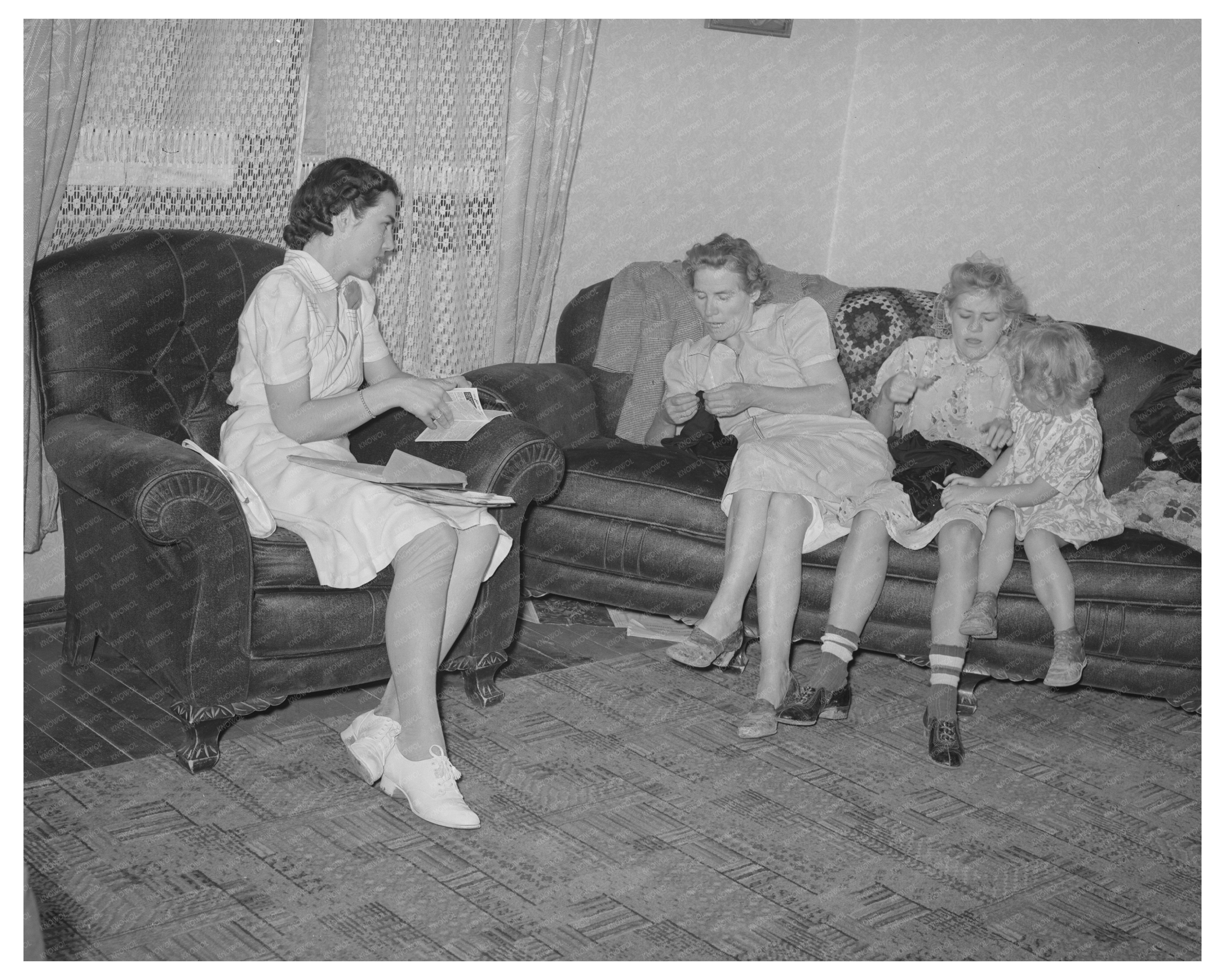 Farm Supervisor Visits Mormon Family in Snowville Utah 1940