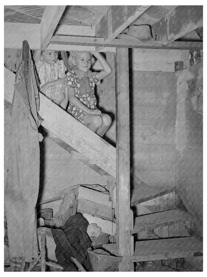 Mormon Children on Cellar Steps in Snowville Utah 1940