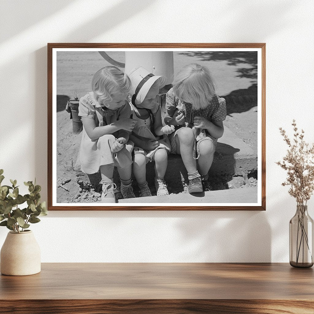 Vintage 1940 Photo of Girls Enjoying Candy in Mendon Utah
