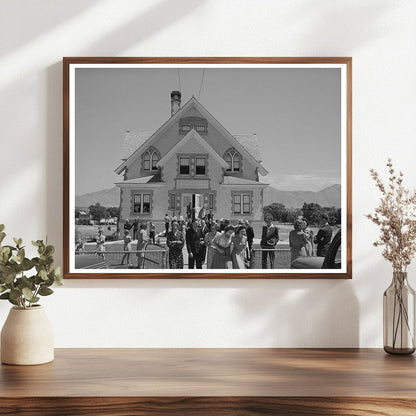 Congregation Leaving Latter Day Saints Church Mendon Utah 1940