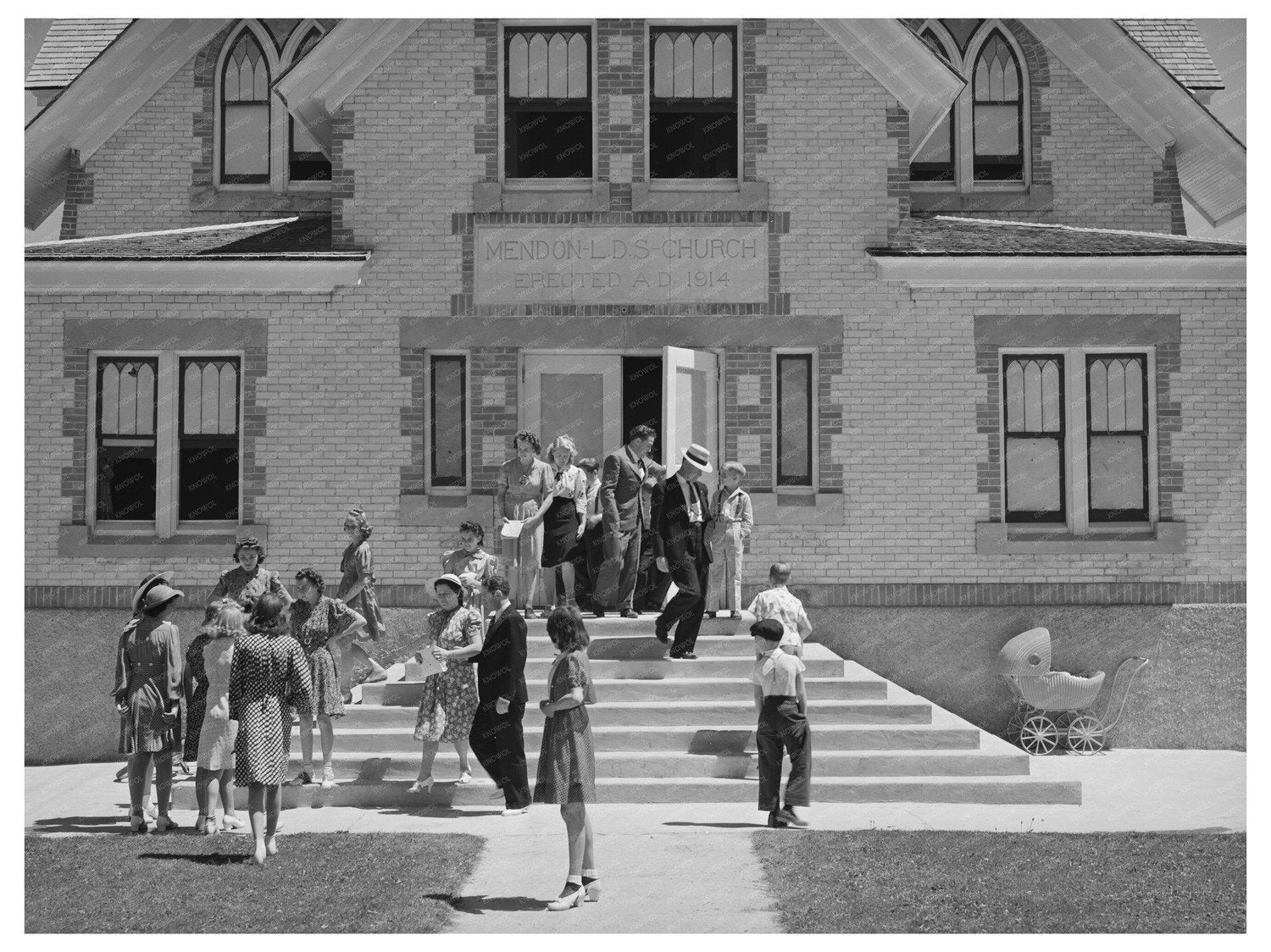 Mendon Utah Latter Day Saints Church 1940 Black and White Photo