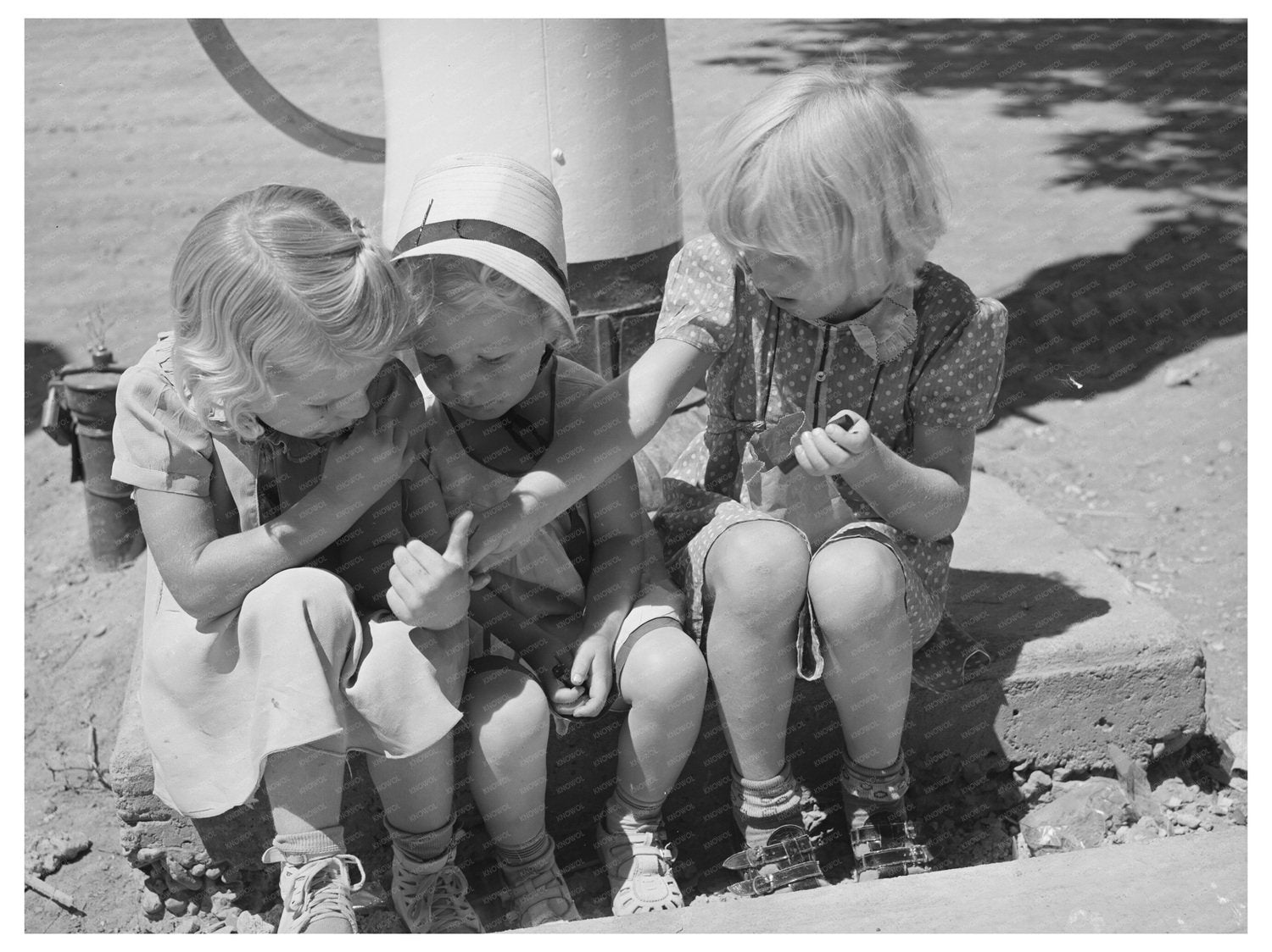 Three Girls with Candy in Mendon Utah 1940