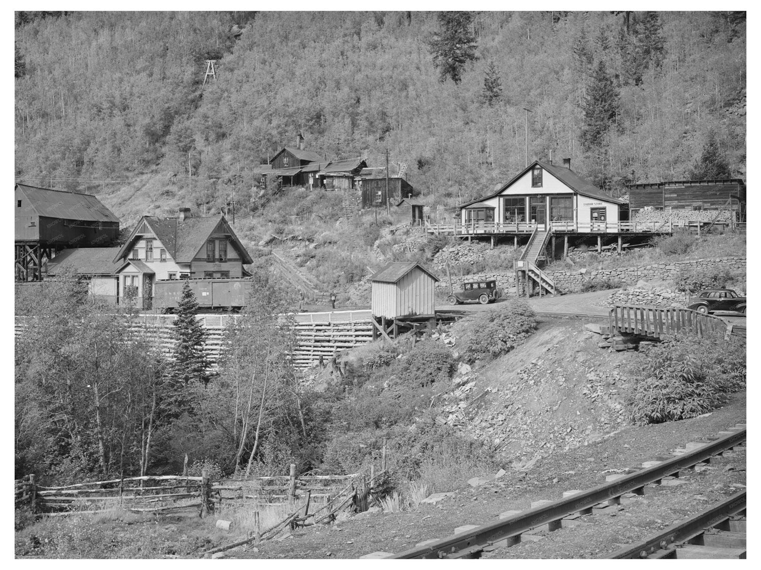 Ophir Colorado Railroad Station and Liquor Store 1940