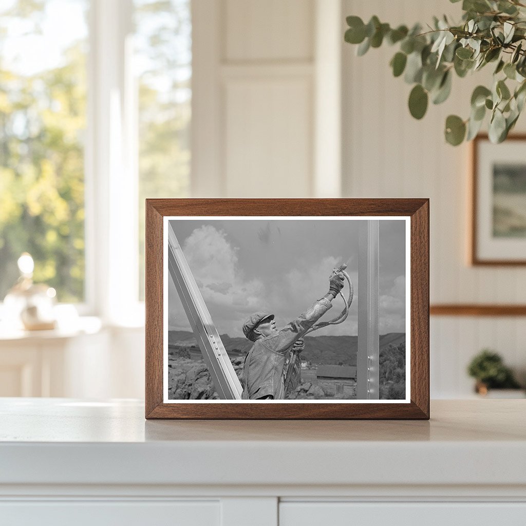 Sapinero Bridge Workmen Painting Silver 1940