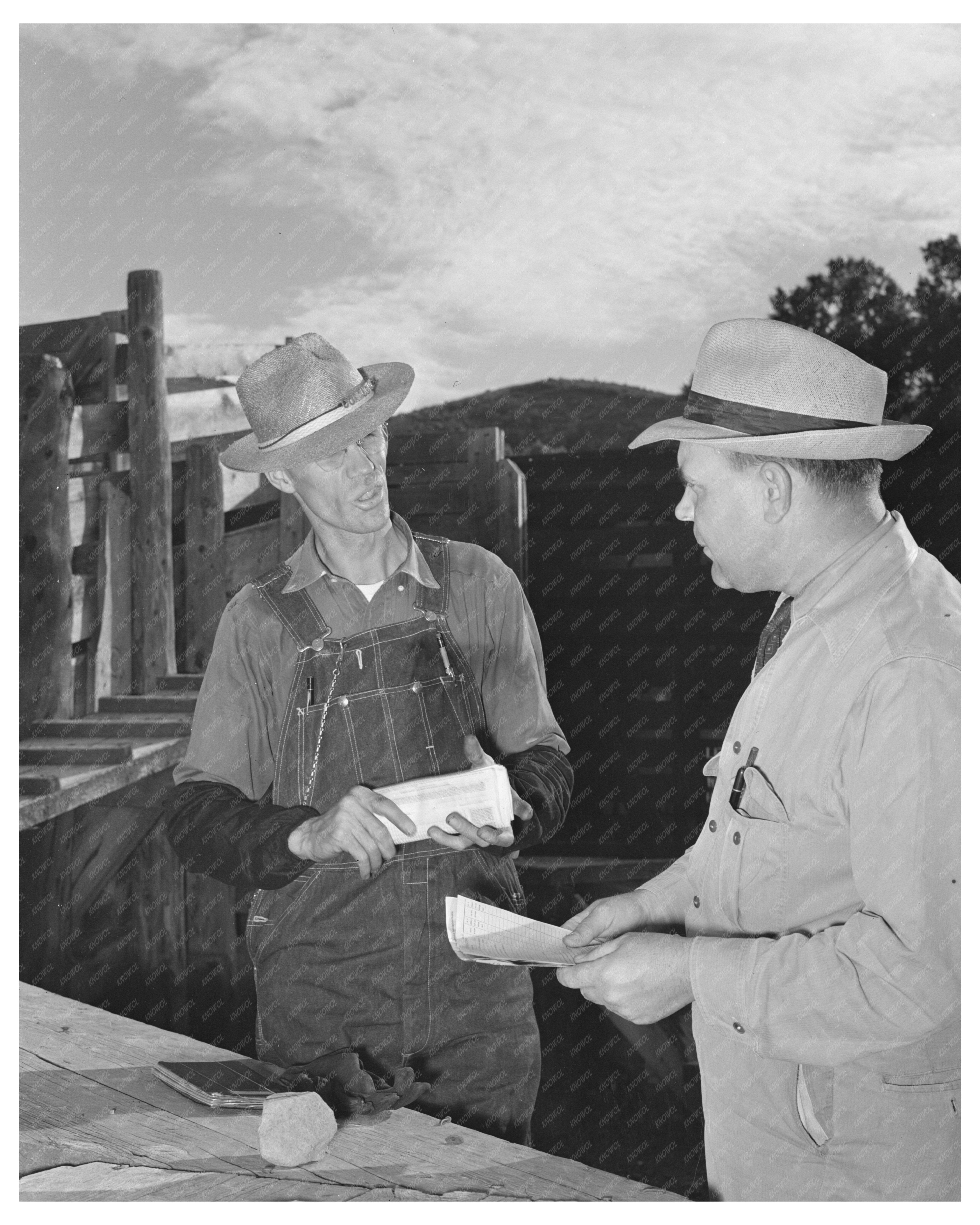 Freight Train Conductor and Worker Cimarron Colorado 1940