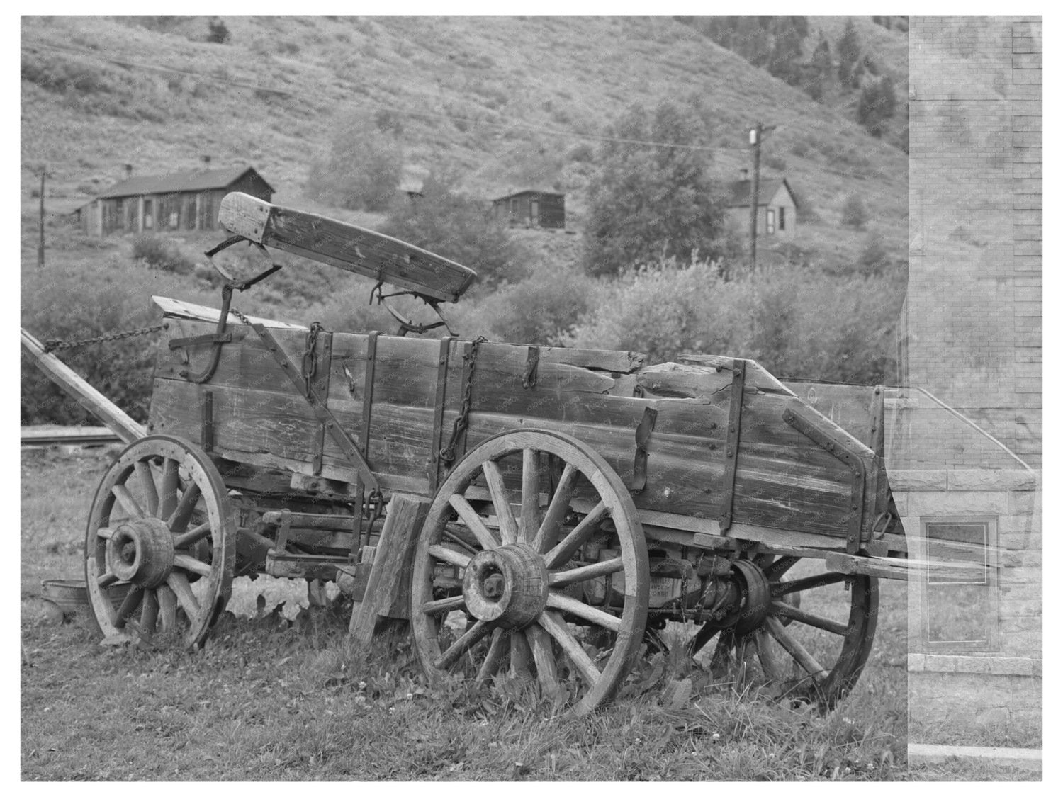 Vintage Wooden Ore Wagon in Telluride Colorado 1940