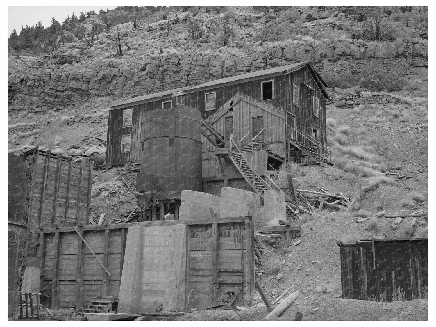 1940 Vintage Abandoned Gold Mill in Fall Creek Colorado