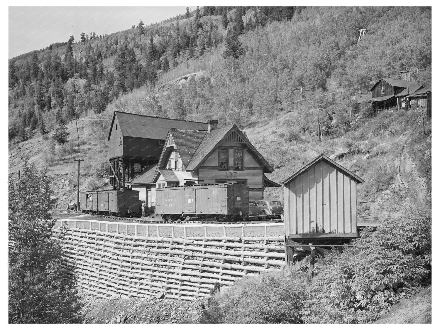 Ophir Colorado Narrow Gauge Railroad Station 1940 Image