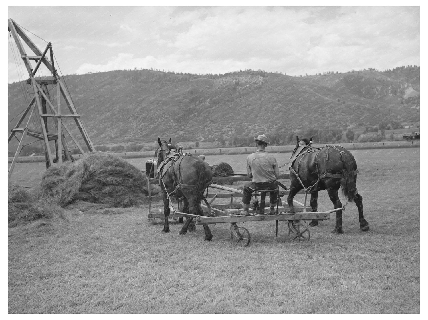 Vintage Hay Pusher in Uncompahgre River Valley 1940
