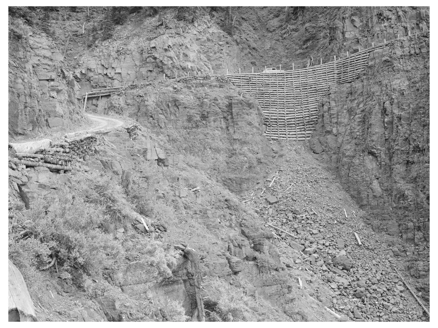 Steep Road to Smugglers Mine Telluride Colorado 1940 Print