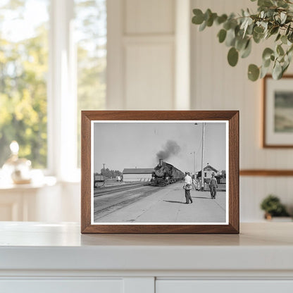 Morning Train Arriving in Montrose Colorado 1940