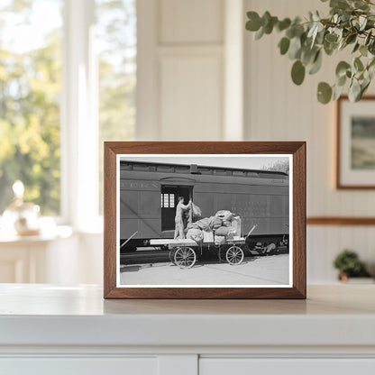 Montrose Colorado Train Mail Unloading September 1940