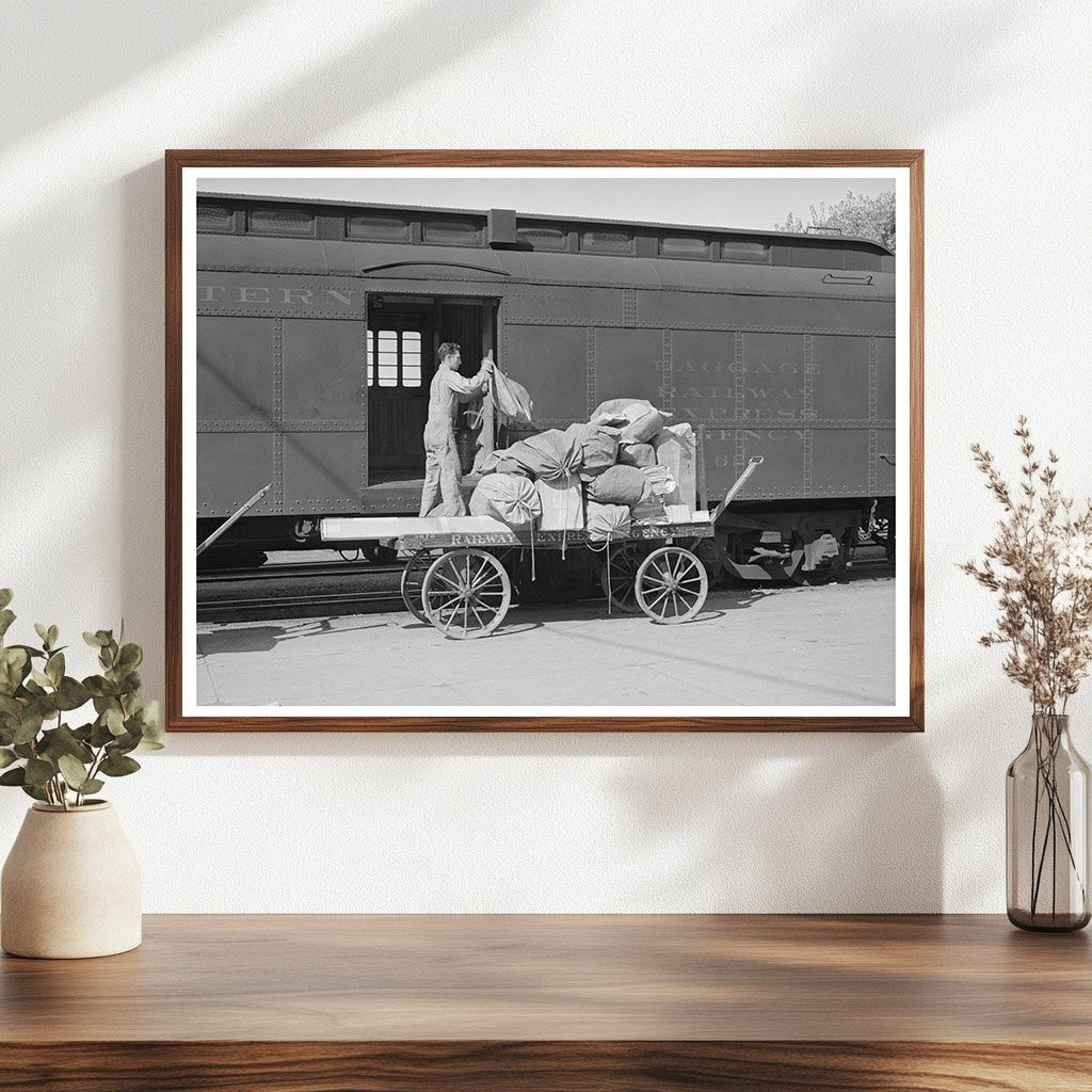 Montrose Colorado Train Mail Unloading September 1940