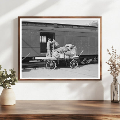 Montrose Colorado Train Mail Unloading September 1940