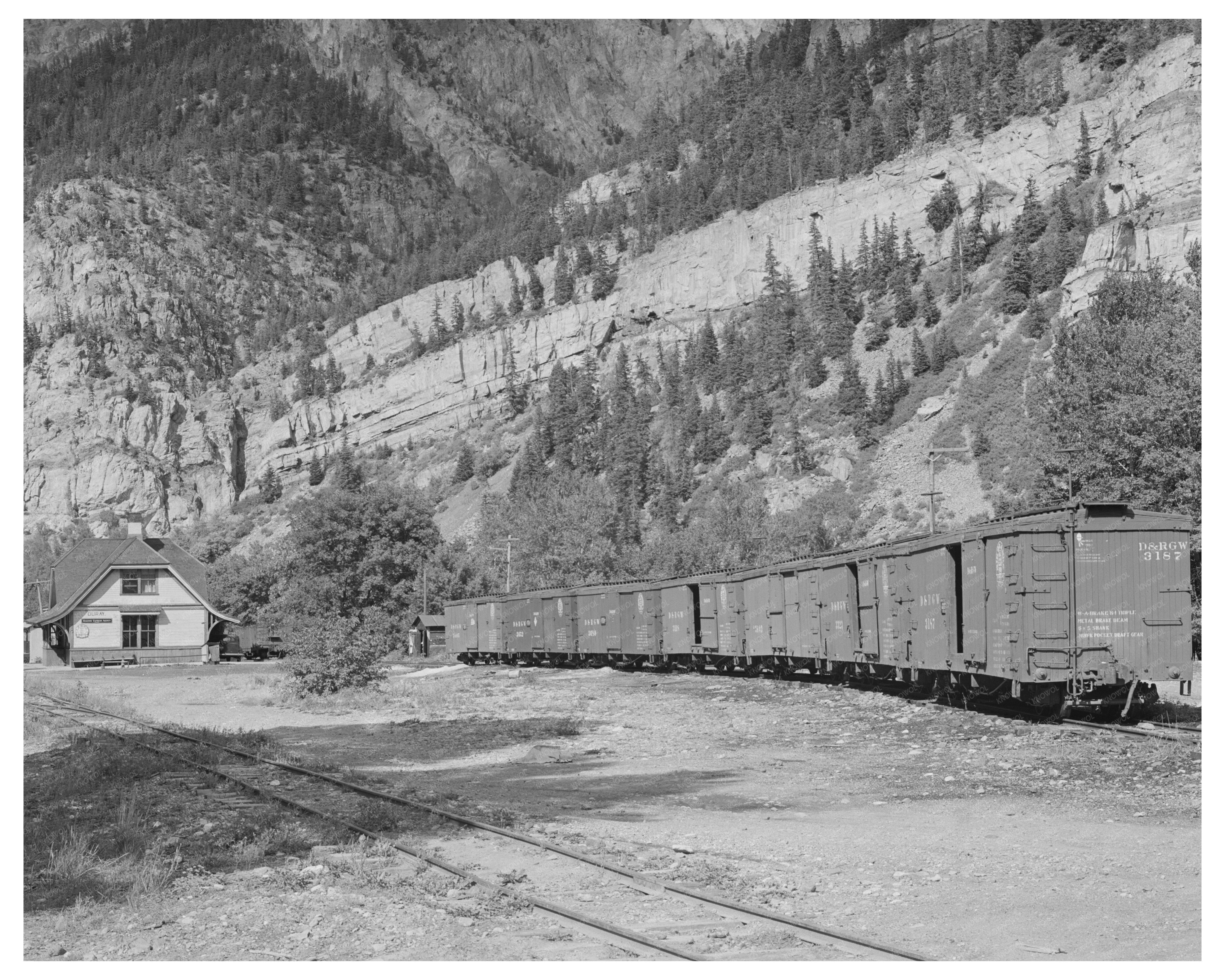Denver and Rio Grande Railroad Station Ouray Colorado 1940