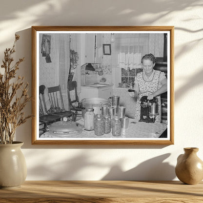 Mrs. Christiansen Sealing Cans Box Elder County 1940