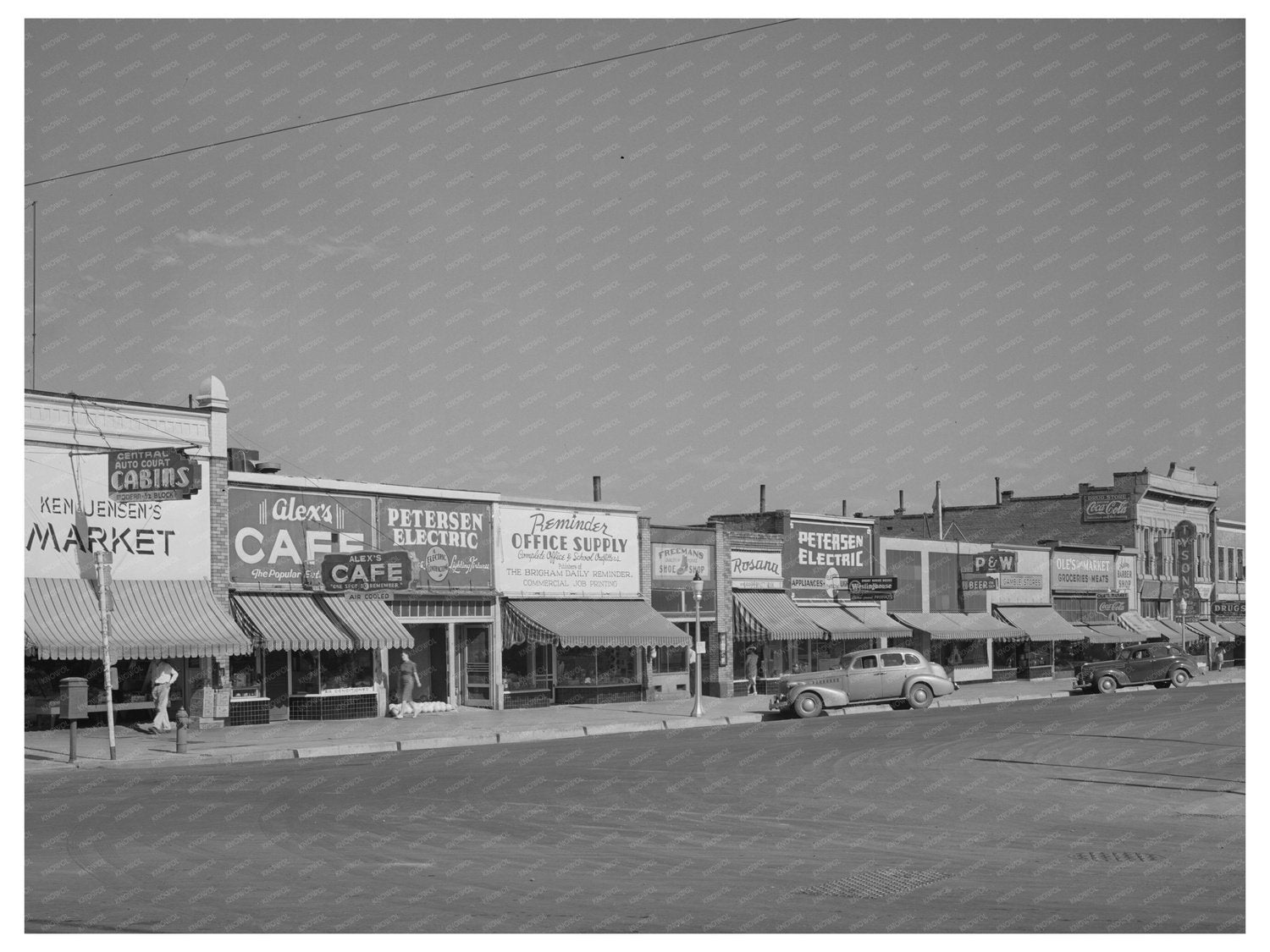 Main Street Brigham Utah Shopping Area September 1940