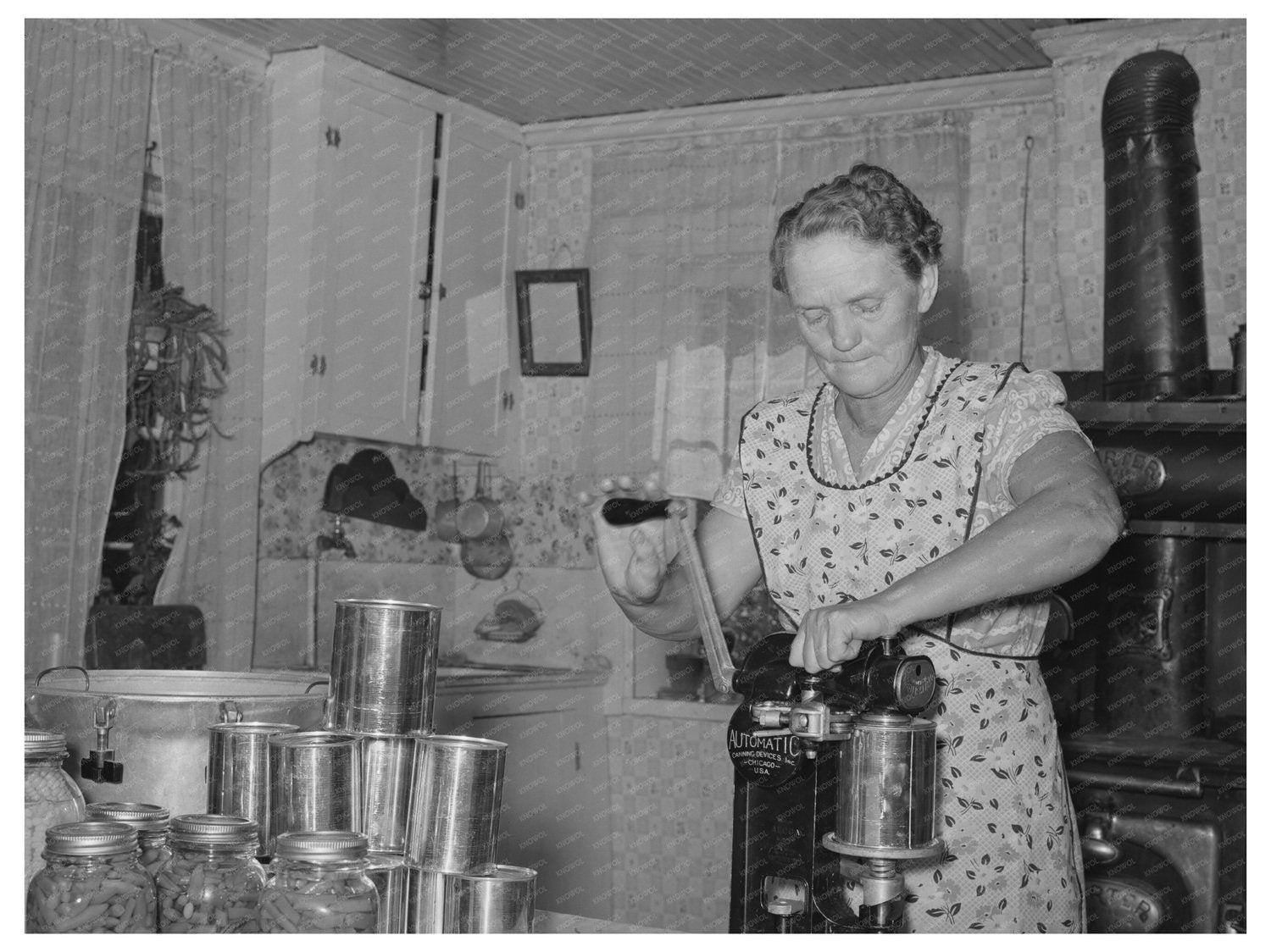 Mrs. Christiansen Canning Food in Utah September 1940