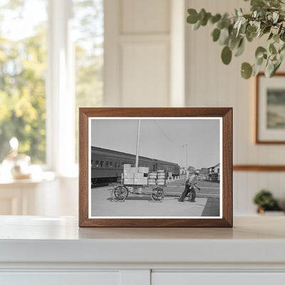 1940 Workers Unloading Express Packages in Montrose Colorado